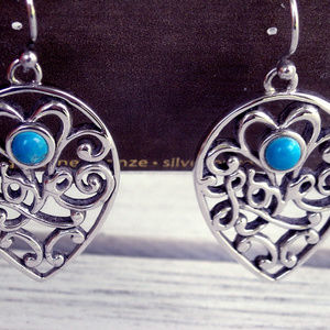 Bronzed BARSE Howlite Bronze Silver Plate Earrings